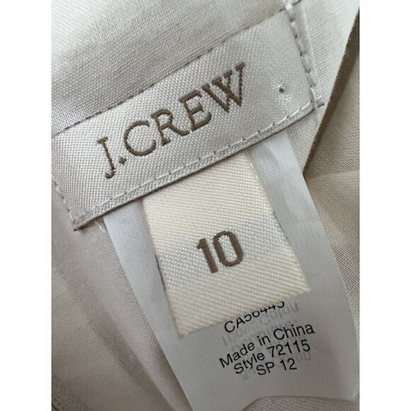 J.CREW Floral Embroidered Strapless Dress Ivory Blue MODAL Size 10 - Picture 14 of 15